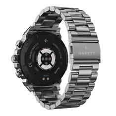 Garett Atom ezüst-fekete fém/szilikon okosóra