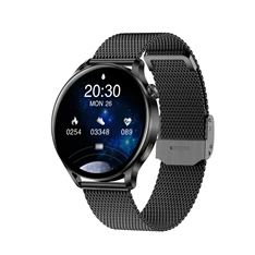 Garett Lady Elegance RT acél szíjas fekete okosóra