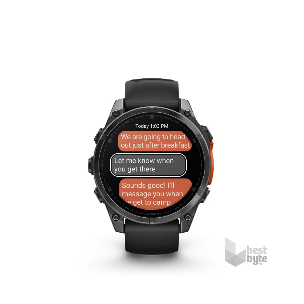 Garmin 010-02904-00 fenix 8 AMOLED (47mm) szilikon pántos fekete okosóra