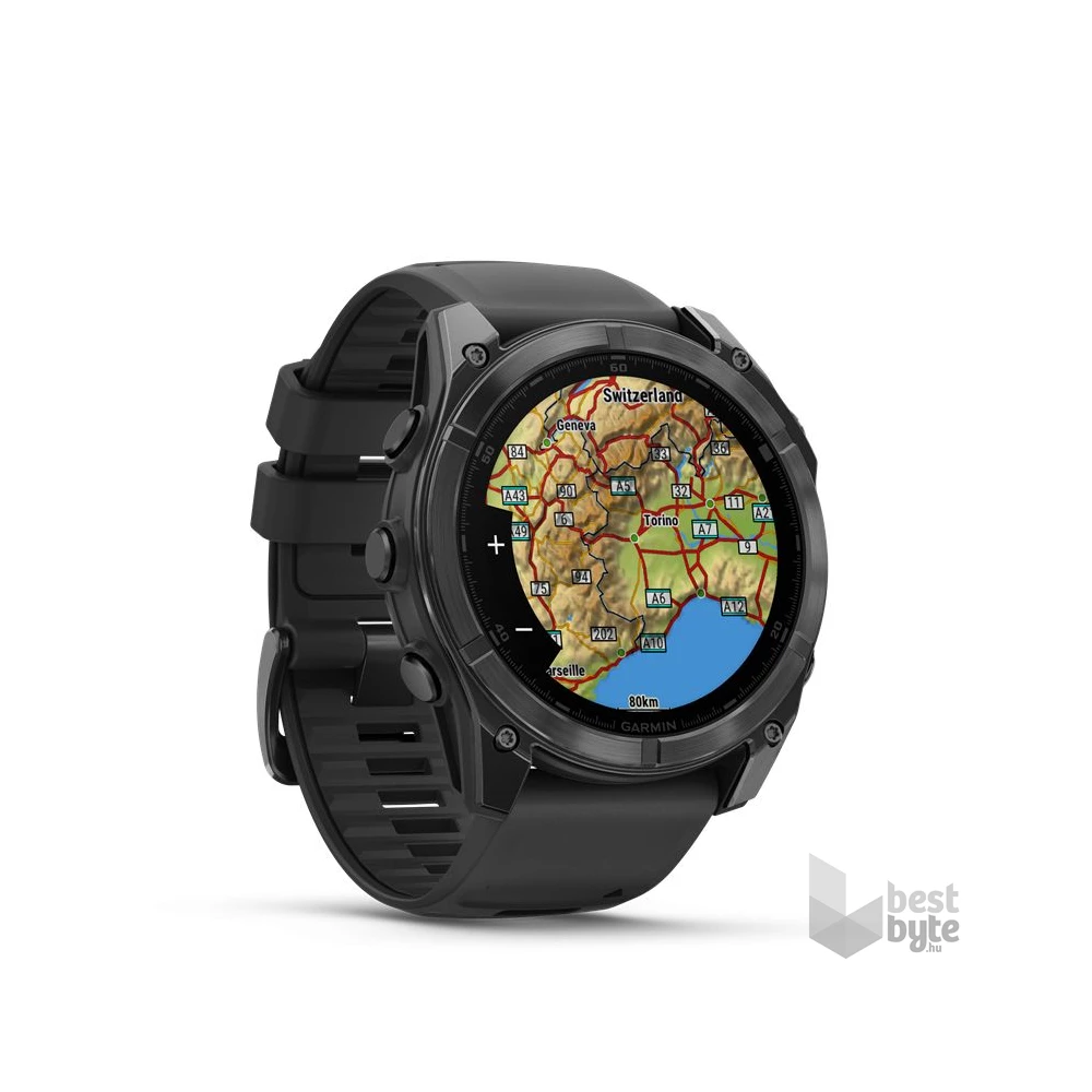 Garmin 010-02905-00 fenix 8 AMOLED (51mm) szilikon pántos fekete okosóra