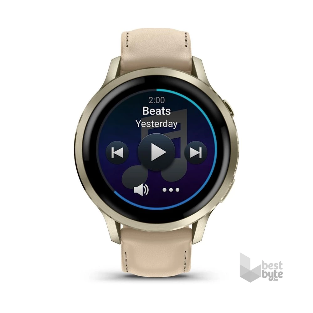 Garmin 010-03013-03 Venu 4 (41mm) csontszínű szilikon és homokszínű bőrszíjjal arany okosóra