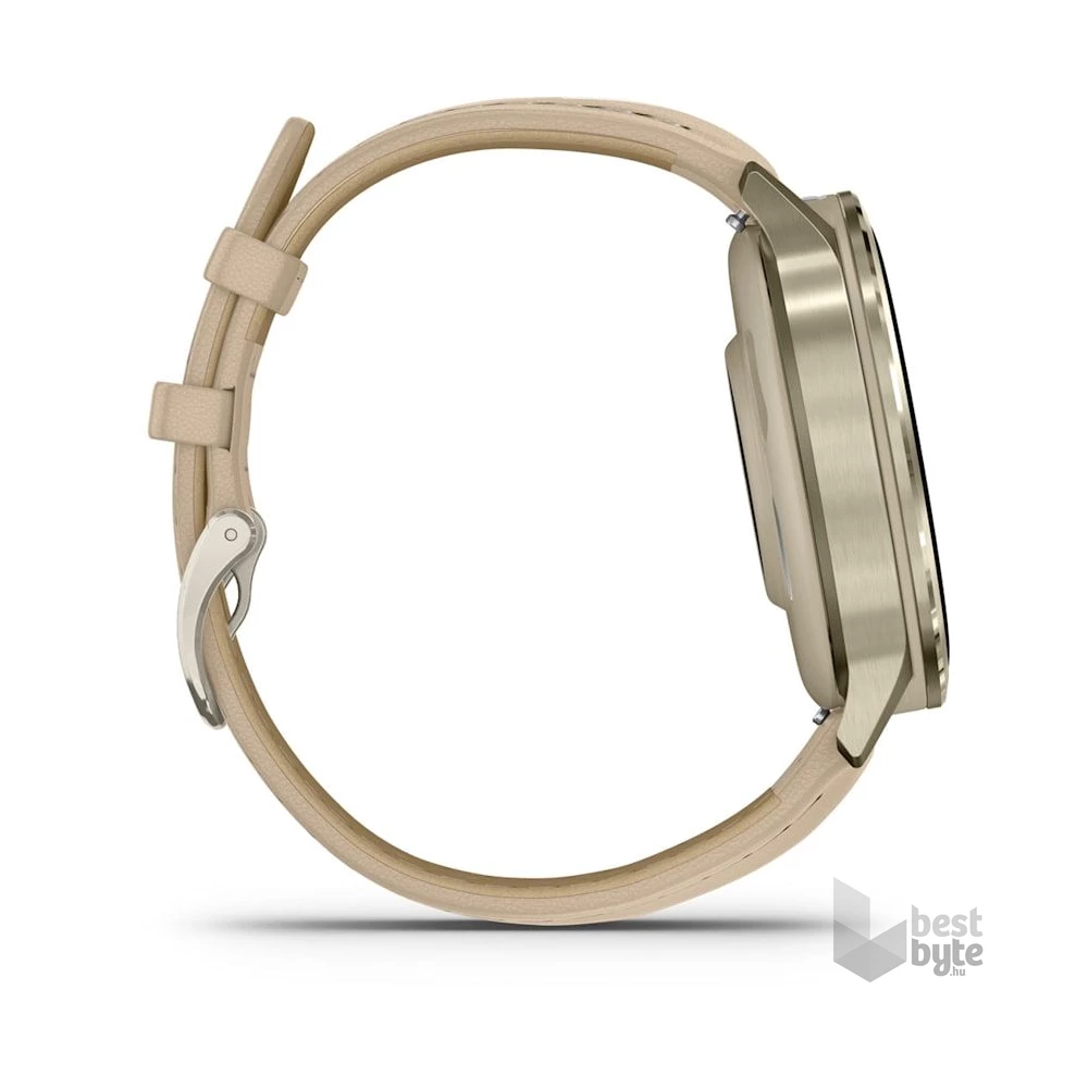 Garmin 010-03013-03 Venu 4 (41mm) csontszínű szilikon és homokszínű bőrszíjjal arany okosóra