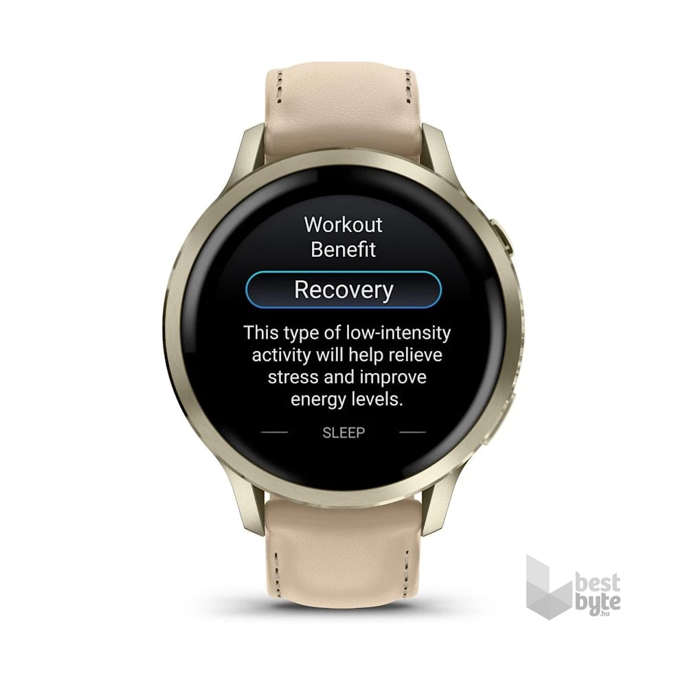 Garmin 010-03013-03 Venu 4 (41mm) csontszínű szilikon és homokszínű bőrszíjjal arany okosóra