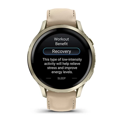 Garmin 010-03013-03 Venu 4 (41mm) csontszínű szilikon és homokszínű bőrszíjjal arany okosóra