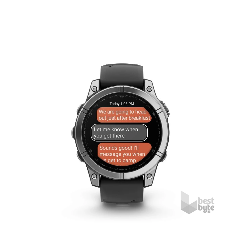 Garmin 010-03025-00 fenix E AMOLED (47mm) fekete szilikon pántos ezüst okosóra