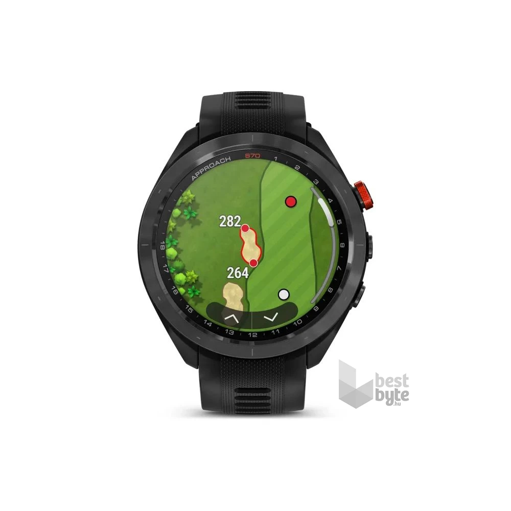 Garmin Approach S70 (47mm) fekete kerámia fekete szilikon szíjjal (ED) okosóra