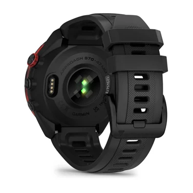 Garmin Approach S70 (47mm) fekete kerámia fekete szilikon szíjjal (ED) okosóra