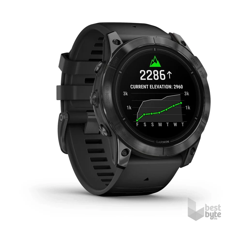 Garmin Epix Pro (Gen 2) 51 mm, szürke, fekete szilikon szíjjal okosóra