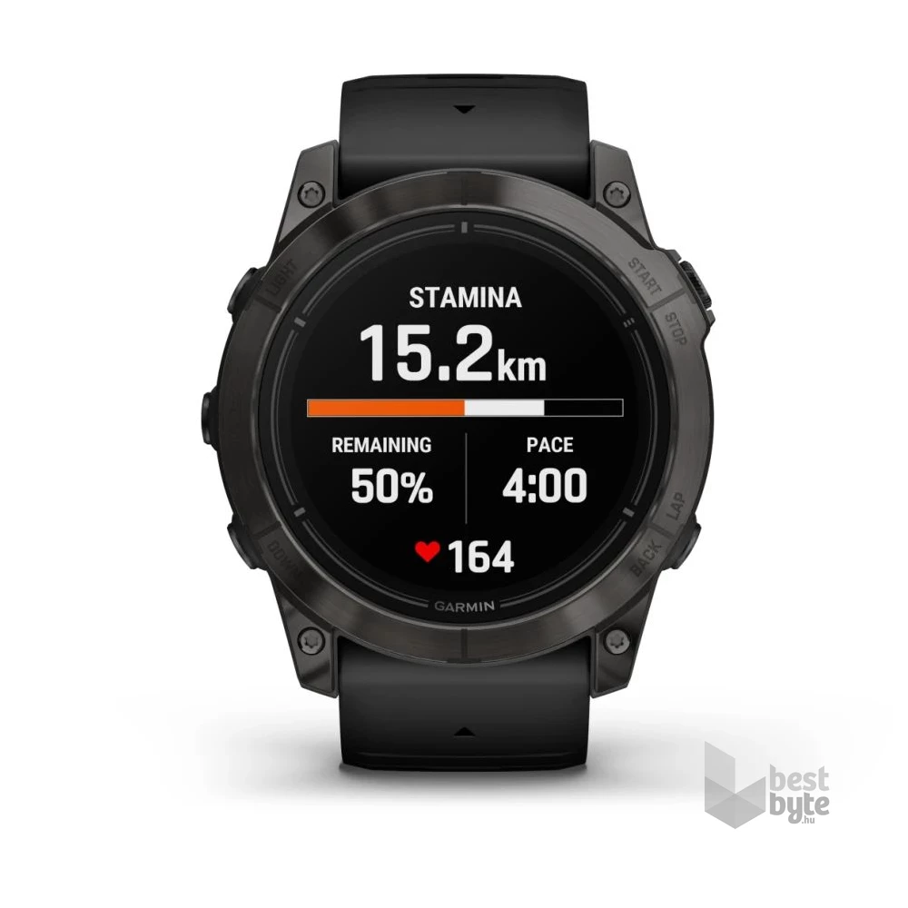 Garmin Epix Pro (Gen 2) 51 mm, szürke, fekete szilikon szíjjal okosóra