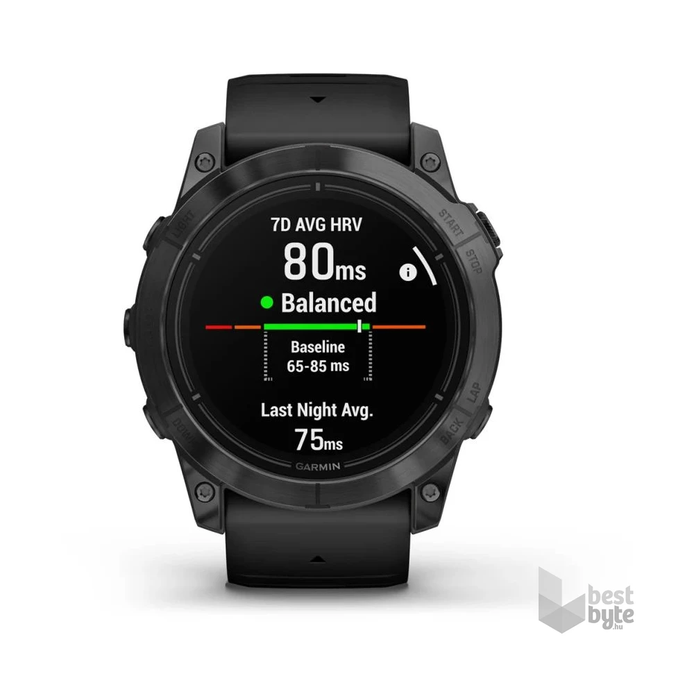 Garmin Epix Pro (Gen 2) 51 mm, szürke, fekete szilikon szíjjal okosóra
