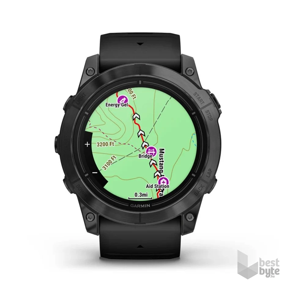 Garmin Epix Pro (Gen 2) 51 mm, szürke, fekete szilikon szíjjal okosóra