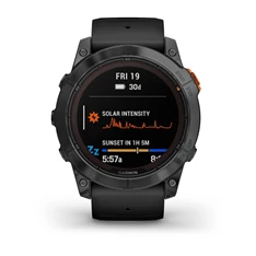 Garmin Fenix 7X Pro Solar, szürke, fekete szilikon szíjjal okosóra