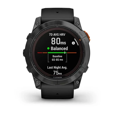Garmin Fenix 7X Pro Solar, szürke, fekete szilikon szíjjal okosóra