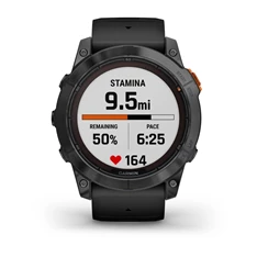 Garmin Fenix 7X Pro Solar, szürke, fekete szilikon szíjjal okosóra