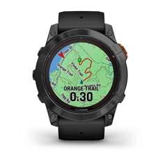 Garmin Fenix 7X Pro Solar, szürke, fekete szilikon szíjjal okosóra