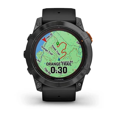 Garmin Fenix 7X Pro Solar, szürke, fekete szilikon szíjjal okosóra
