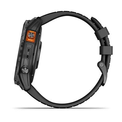 Garmin Fenix 7X Pro Solar, szürke, fekete szilikon szíjjal okosóra