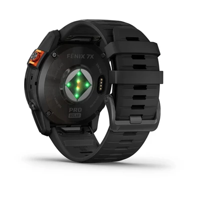 Garmin Fenix 7X Pro Solar, szürke, fekete szilikon szíjjal okosóra