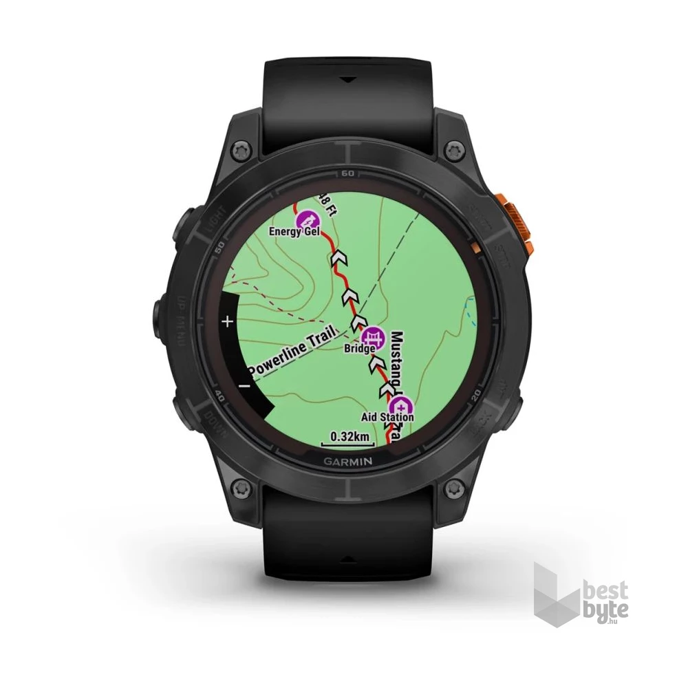 Garmin Fenix 7 Pro Solar, szürke, fekete szilikon szíjjal okosóra