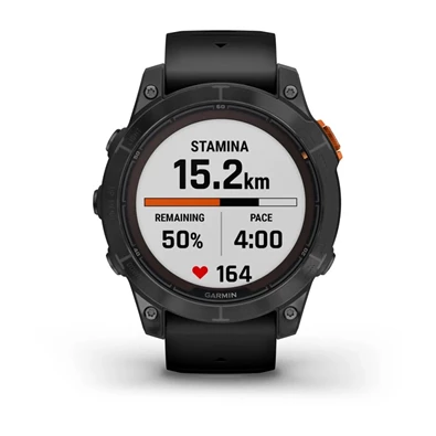 Garmin Fenix 7 Pro Solar, szürke, fekete szilikon szíjjal okosóra
