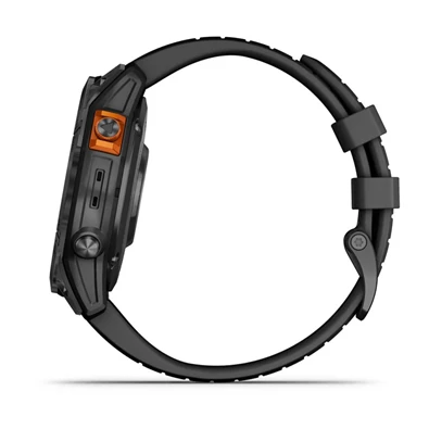 Garmin Fenix 7 Pro Solar, szürke, fekete szilikon szíjjal okosóra