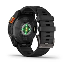Garmin Fenix 7 Pro Solar, szürke, fekete szilikon szíjjal okosóra