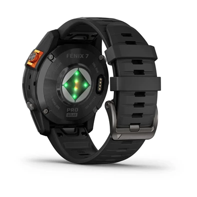 Garmin Fenix 7 Pro Solar, szürke, fekete szilikon szíjjal okosóra