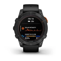 Garmin Fenix 7 Pro Solar, szürke, fekete szilikon szíjjal okosóra