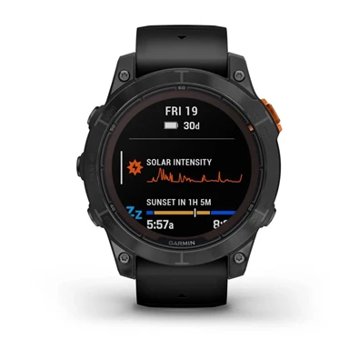 Garmin Fenix 7 Pro Solar, szürke, fekete szilikon szíjjal okosóra