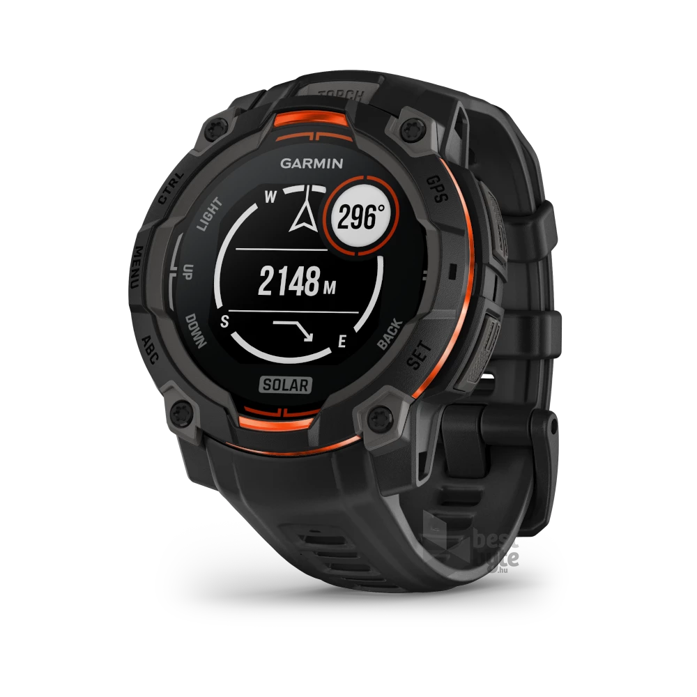 Garmin Instinct 3 45mm Solar fekete okosóra