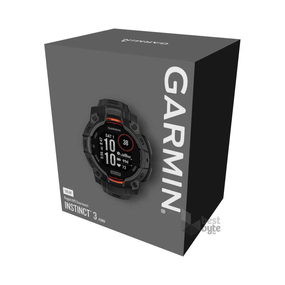 Garmin Instinct 3 45mm Solar fekete okosóra