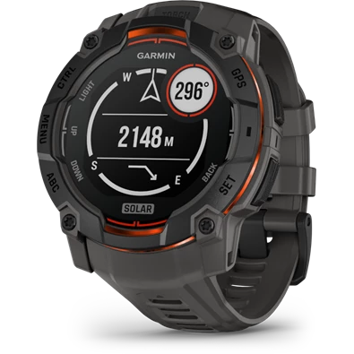 Garmin Instinct 3 50mm Solar fekete sötétszürke szíjjal okosóra