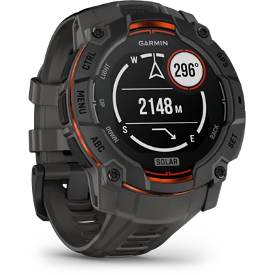 Garmin Instinct 3 50mm Solar fekete sötétszürke szíjjal okosóra