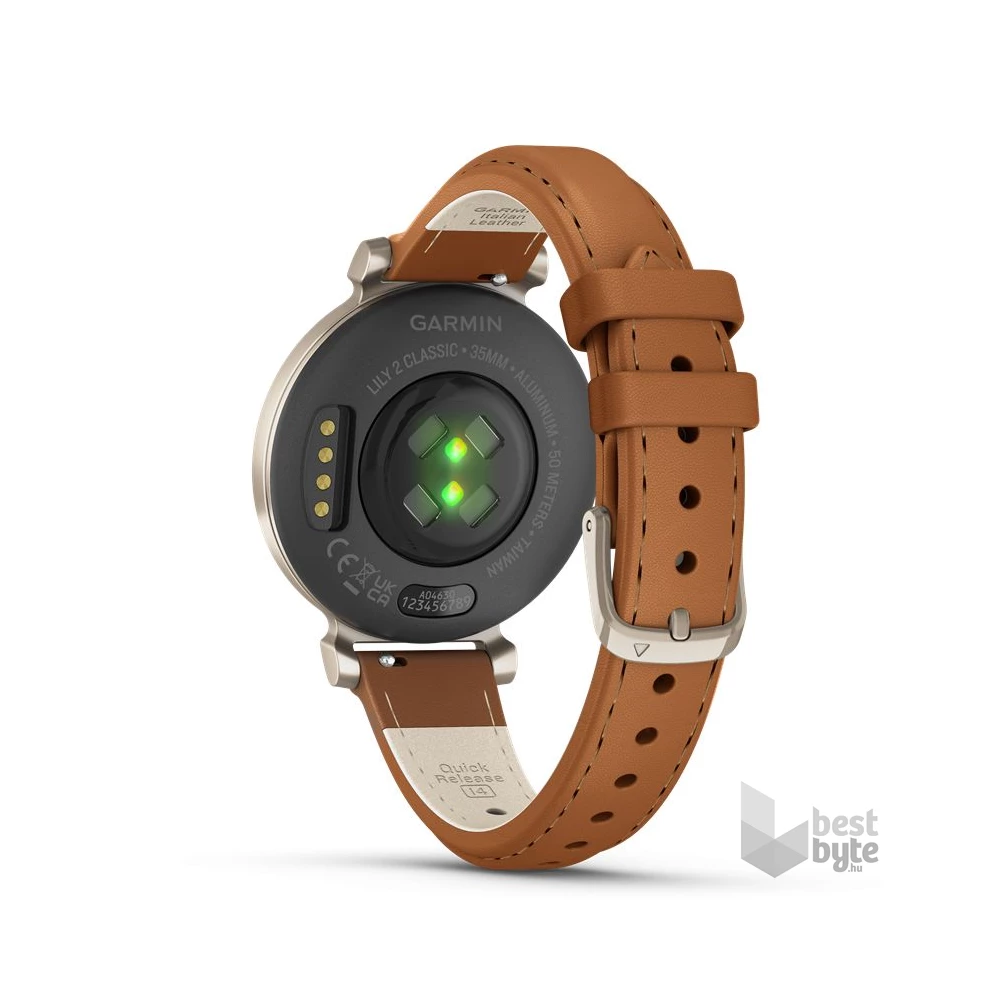 Garmin Lily 2 Classic bőr szíjas krémarany okosóra