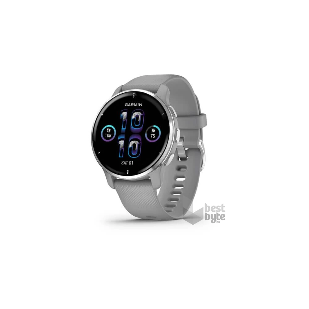 Garmin Venu 2 Plus (43mm) szilikon pántos ezüst okosóra