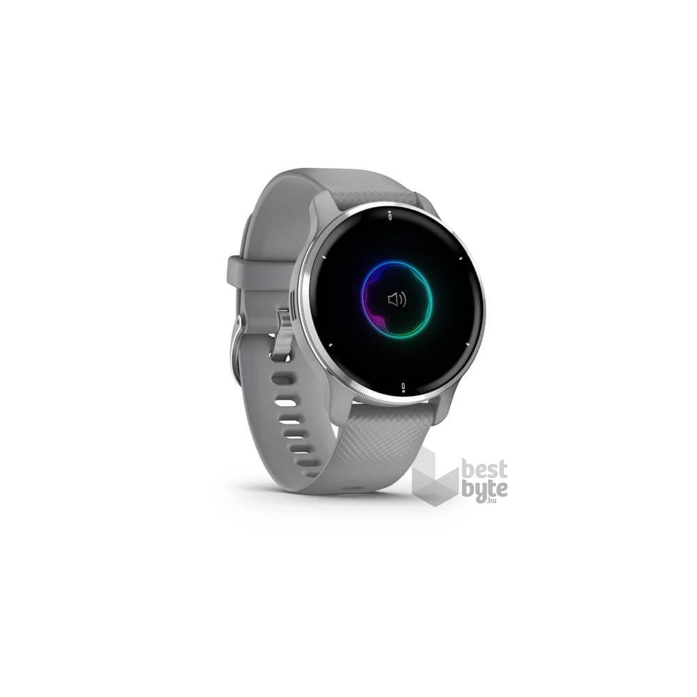 Garmin Venu 2 Plus (43mm) szilikon pántos ezüst okosóra