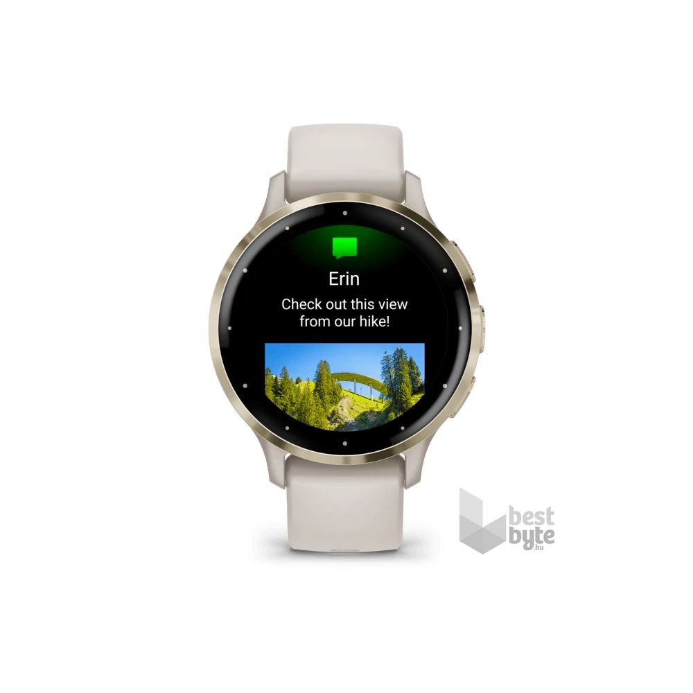 Garmin Venu 3S elefántcsont krémarany, szilikon szíjjal okosóra