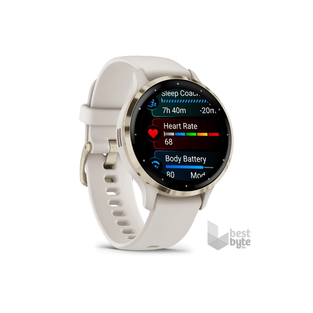 Garmin Venu 3S elefántcsont krémarany, szilikon szíjjal okosóra