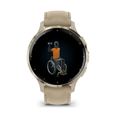 Garmin Venu 3S francia szürke-krémarany, bőr és szilikon szíjjal okosóra