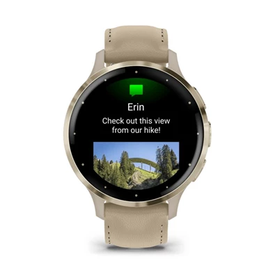 Garmin Venu 3S francia szürke-krémarany, bőr és szilikon szíjjal okosóra