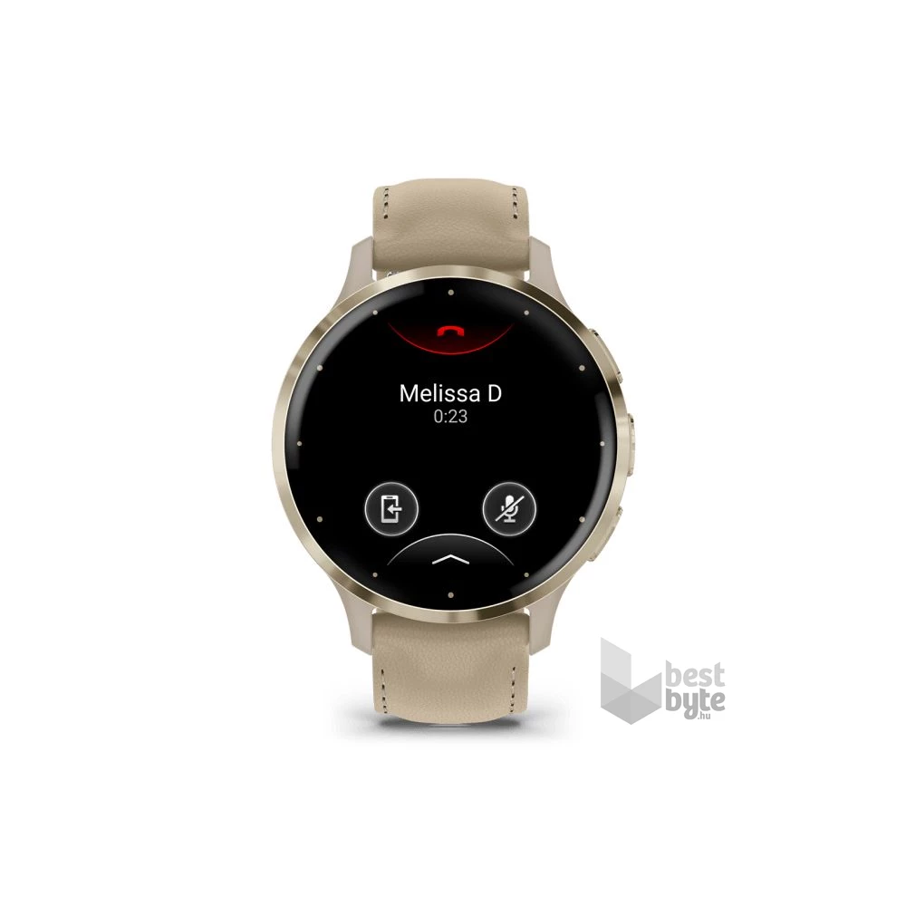 Garmin Venu 3S francia szürke-krémarany, bőr és szilikon szíjjal okosóra
