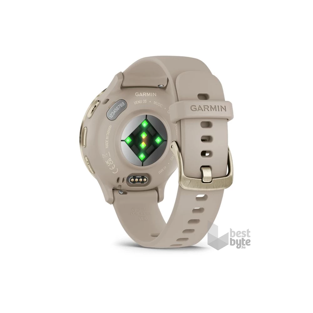 Garmin Venu 3S francia szürke-krémarany, szilikon szíjjal okosóra