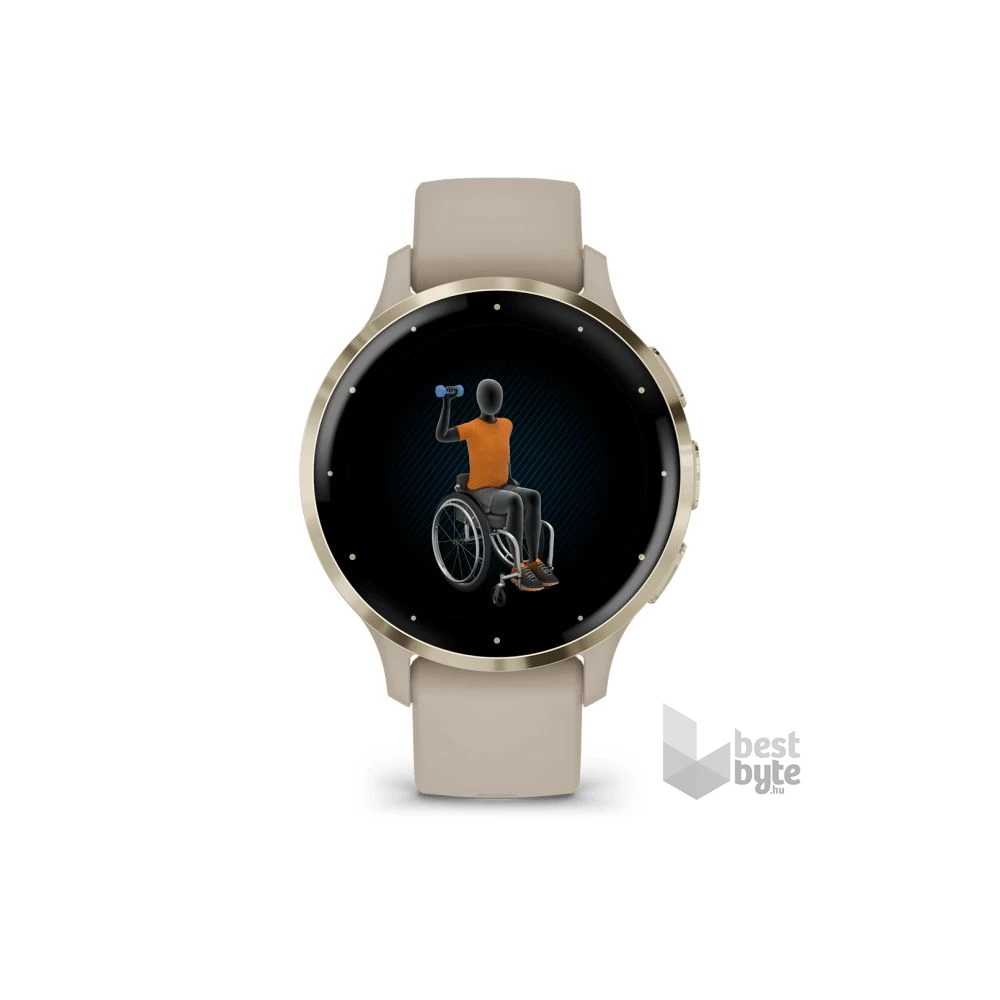Garmin Venu 3S francia szürke-krémarany, szilikon szíjjal okosóra