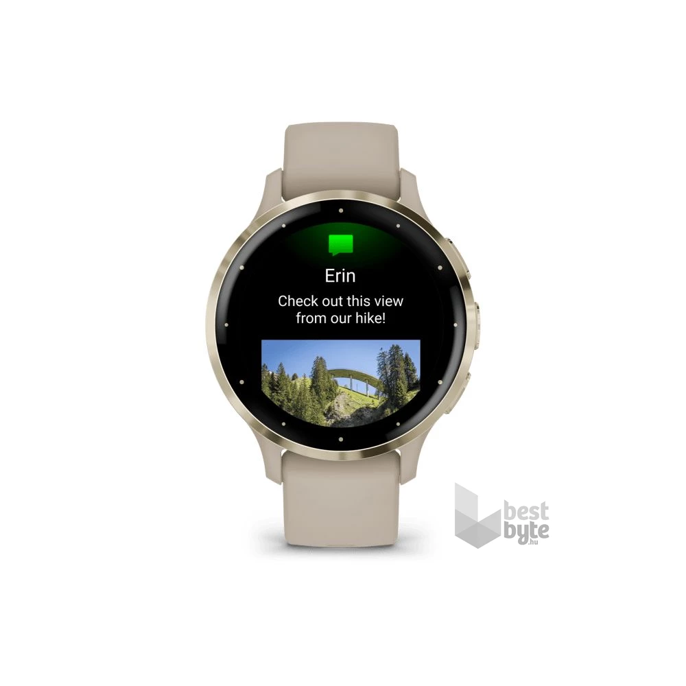Garmin Venu 3S francia szürke-krémarany, szilikon szíjjal okosóra