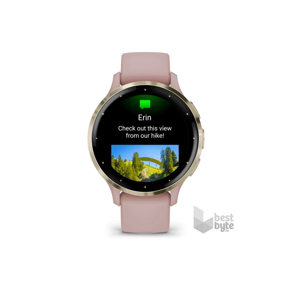 Garmin Venu 3S rózsa krémarany, szilikon szíjjal okosóra