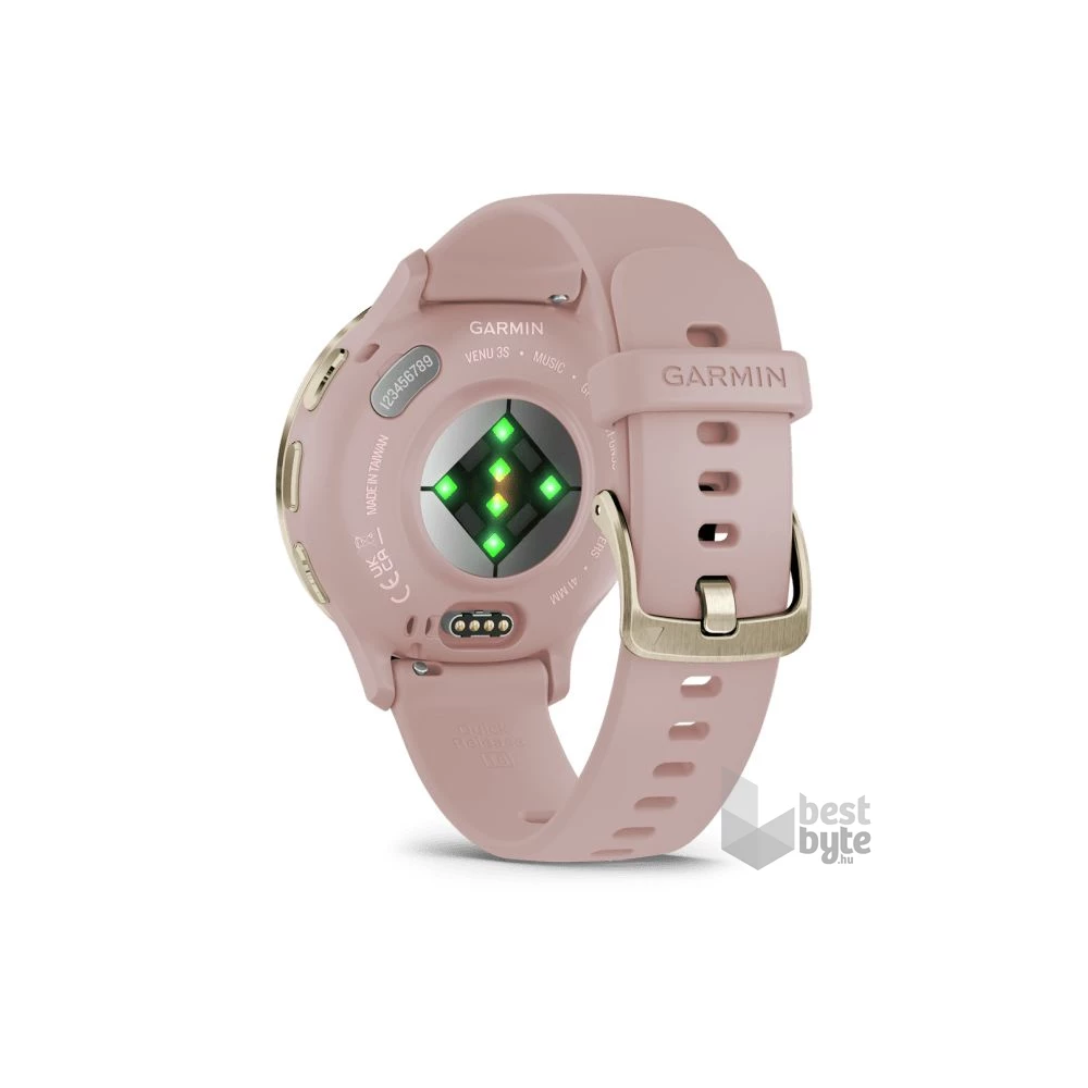 Garmin Venu 3S rózsa krémarany, szilikon szíjjal okosóra