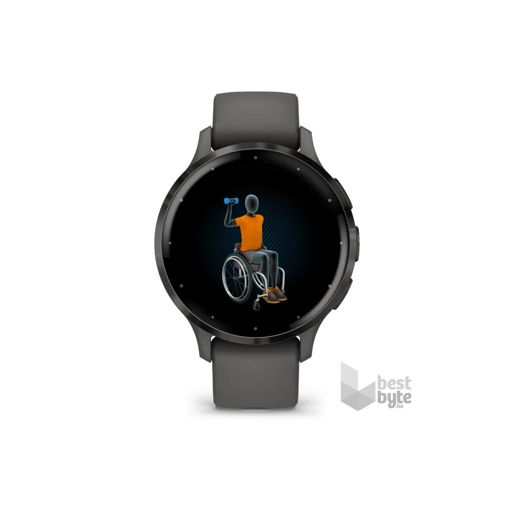 Garmin Venu 3S szürke, szürke kerettel, szilikon szíjjal okosóra