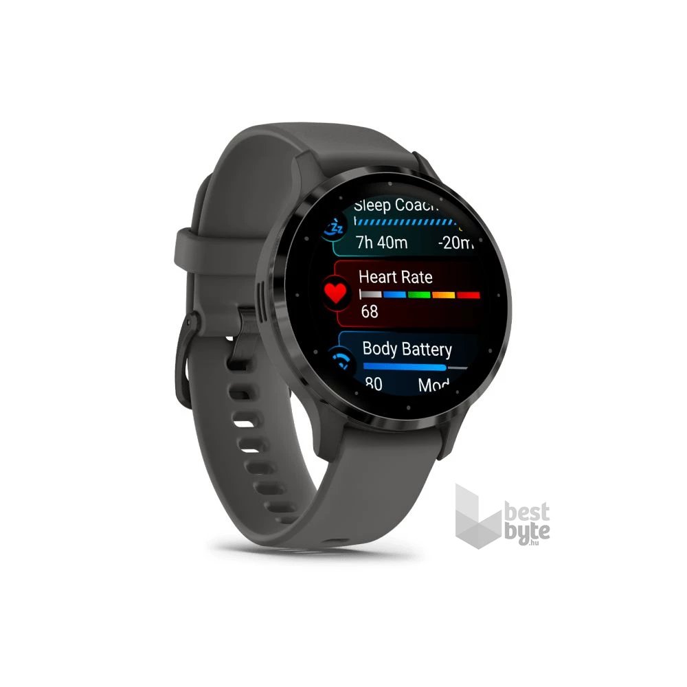 Garmin Venu 3S szürke, szürke kerettel, szilikon szíjjal okosóra
