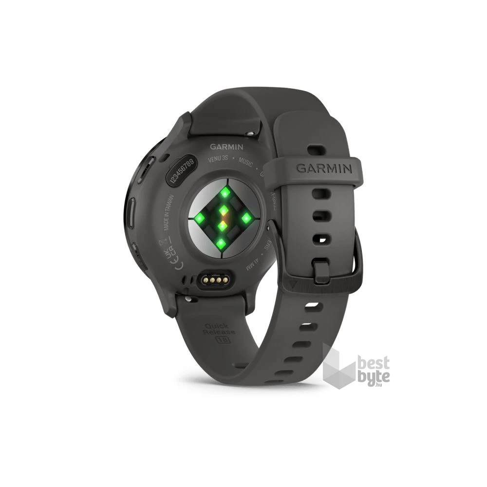 Garmin Venu 3S szürke, szürke kerettel, szilikon szíjjal okosóra