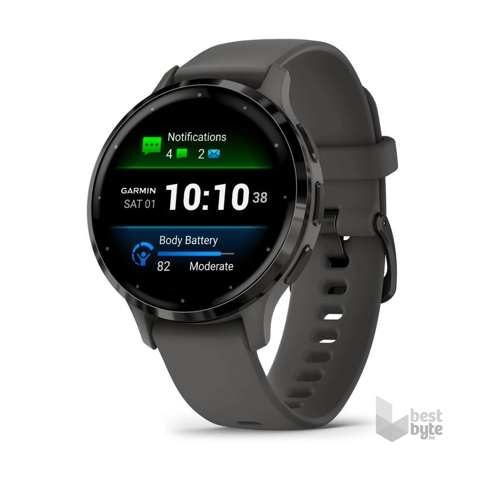 Garmin Venu 3S szürke, szürke kerettel, szilikon szíjjal okosóra (Újracsomagolt)